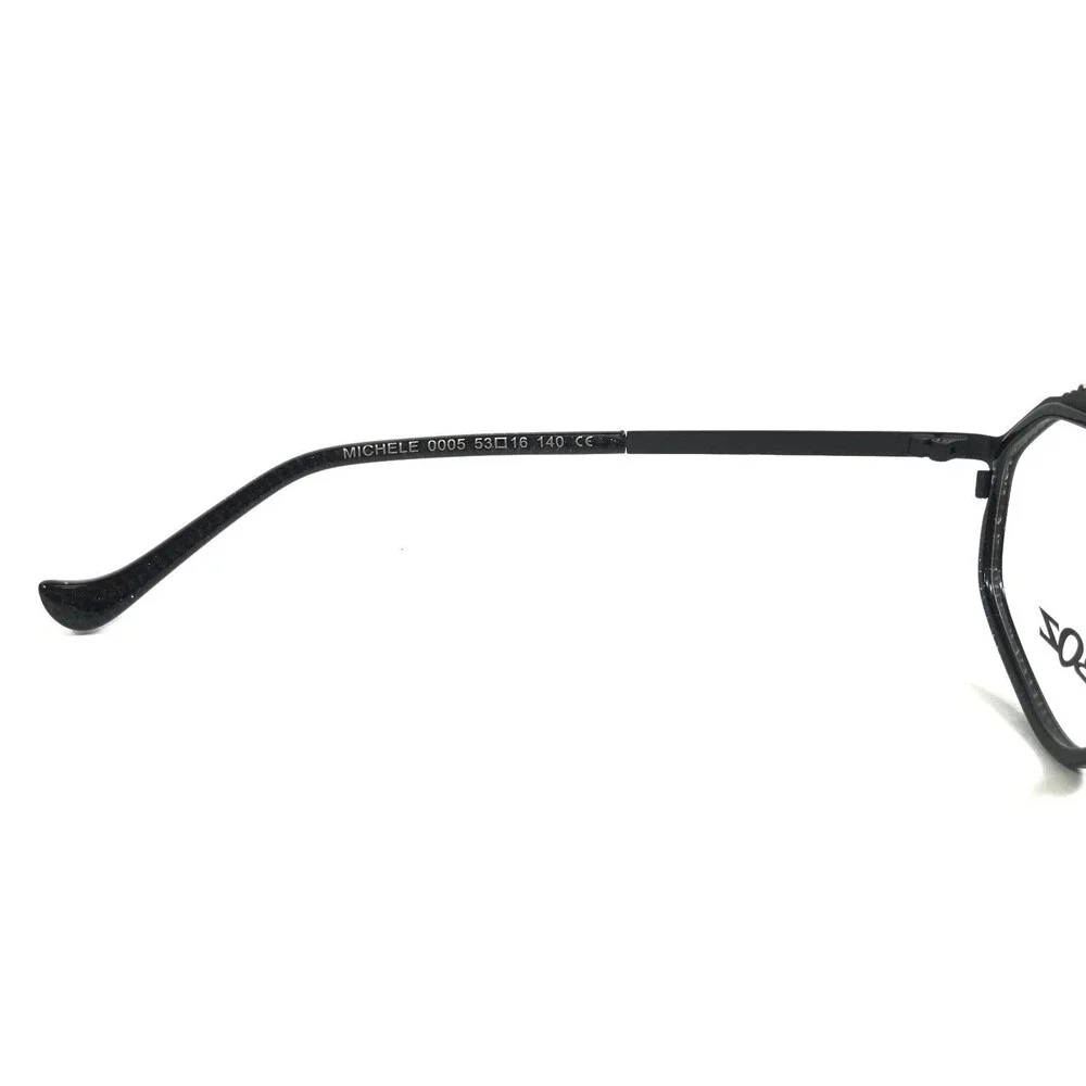BOZ by J.F. Rey Eyeglasses Frames MICHELE 0005 Shiny Black Gray Gold 53-16-140